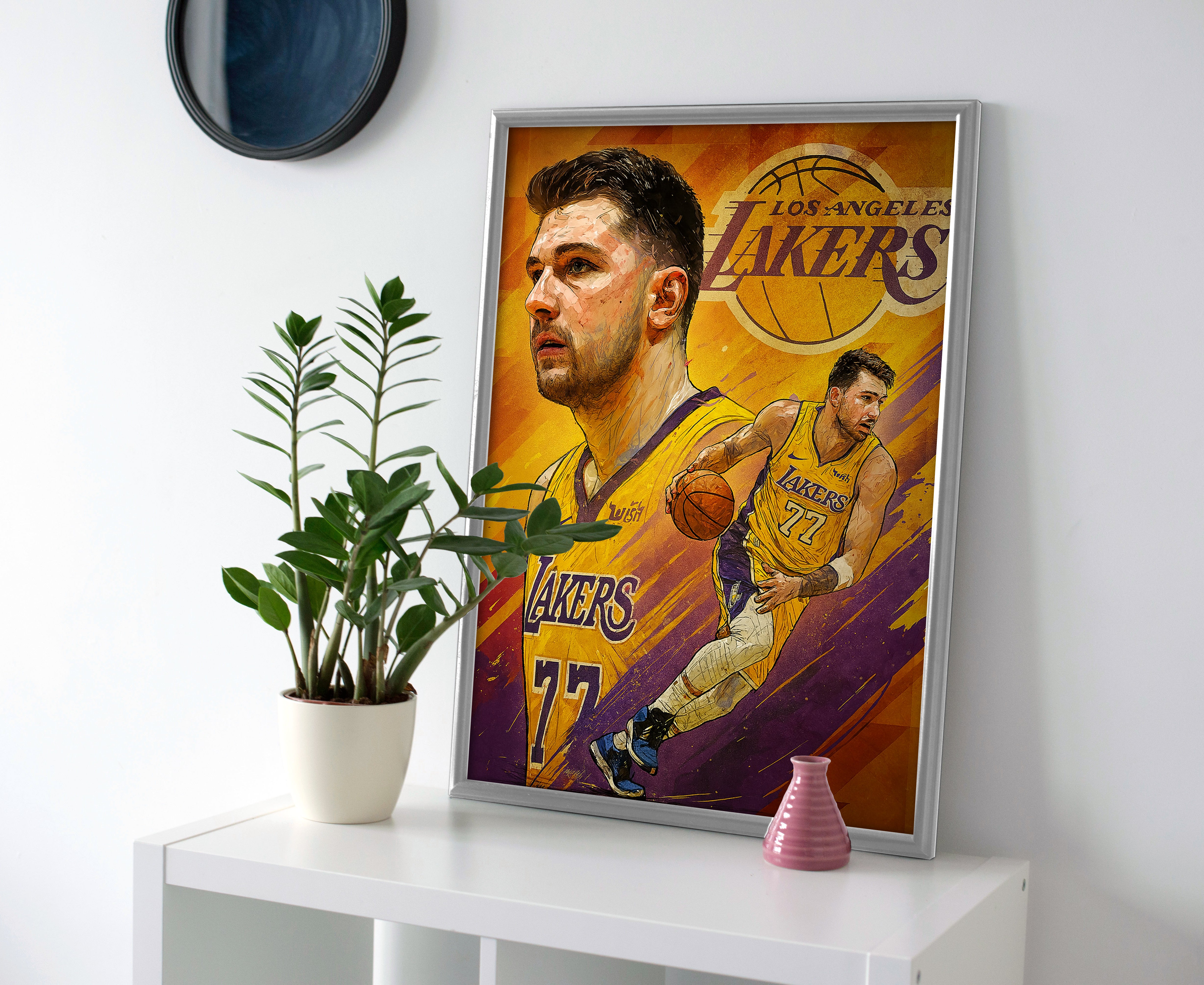 Luka Doncic Lakers poster canvas wall art print